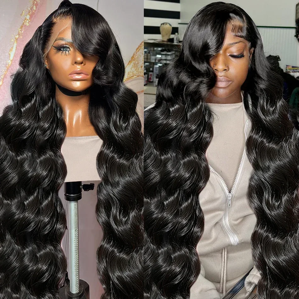 Rosabeauty 250% HD 13X6 Lace Frontal Human Hair Wigs Body Wave 13X4 Transparent Lace Front Glueless Water Wave Wig 32 Inches