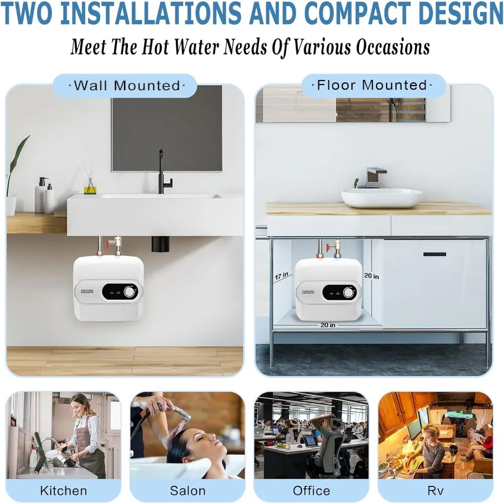 Мини-бак, электрический водонагреватель под раковиной, 4 галлона, мгновенный нагреватель горячей воды, 110 В, 120 В, 1500 Вт, маленький водонагреватель