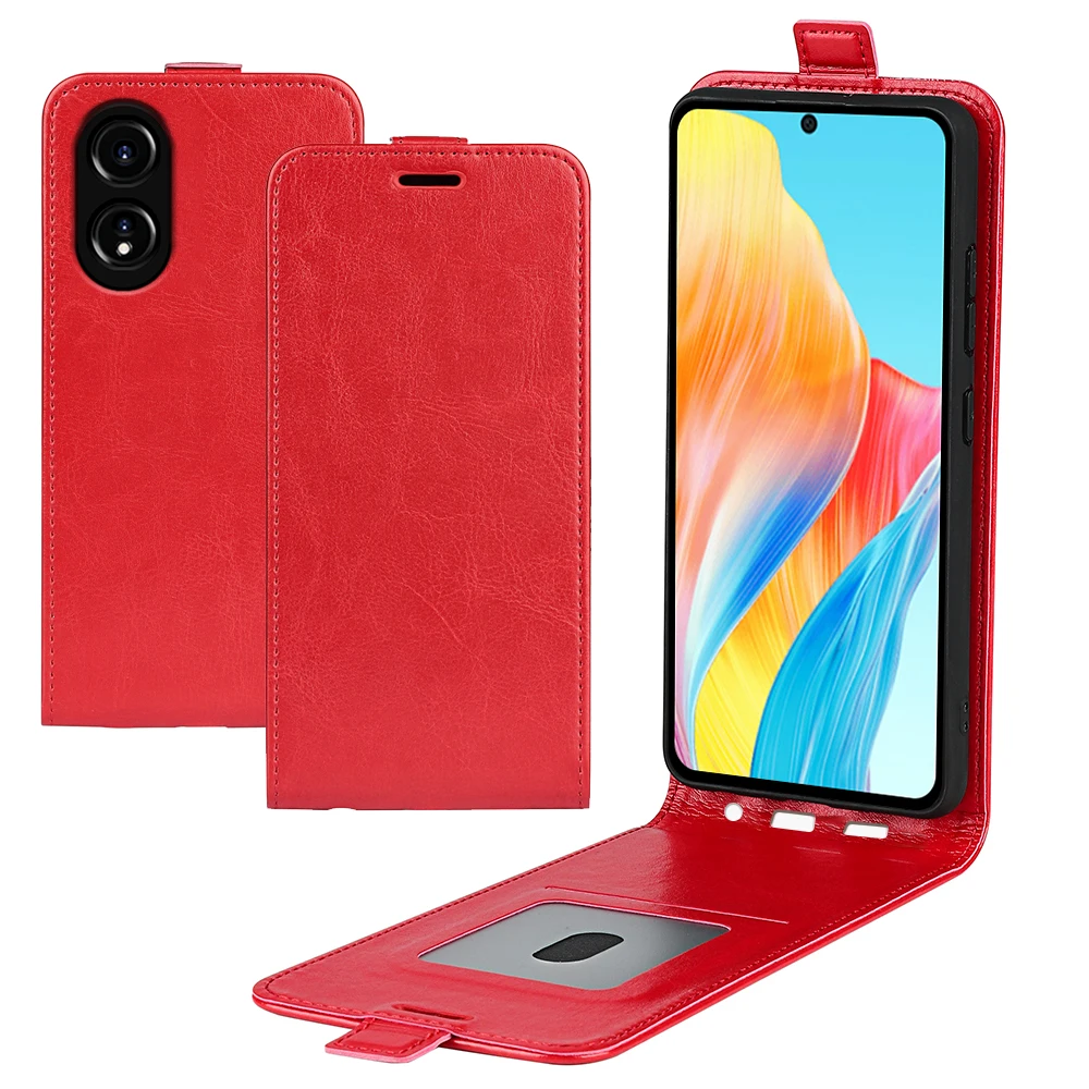 Vertical Flip Leather Full Cover For OPPO A58 A78 4G Case Up And Down Wallet Card Slots Phone Bag For Oppo A98 A1 Pro A96 A76