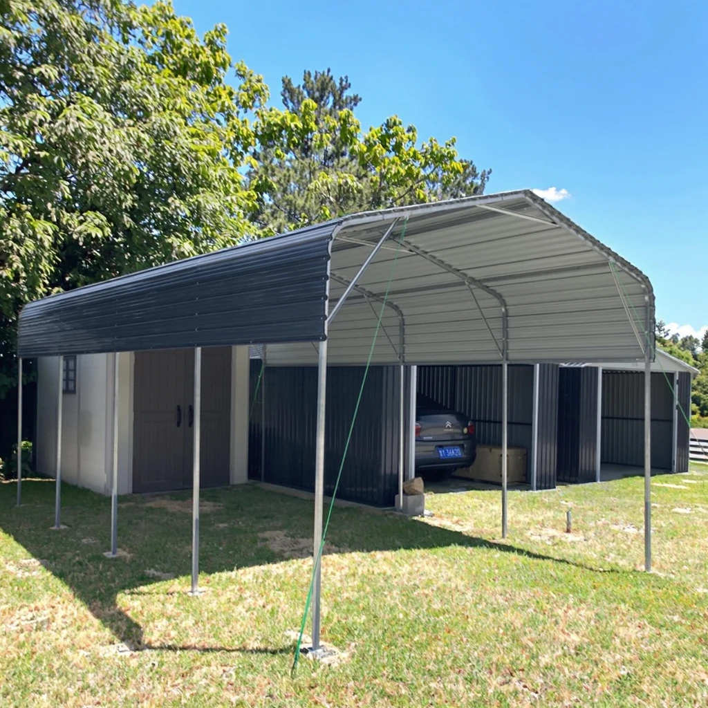 

Hot Sale Waterproof Durable High Quality Outdoor Iron Frame Arch Roof Easily Assembled Portable Car Parking Garages & Carports