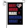 Garden Flag Hate Never Hate America Great for Outside Home Vertical Burlap Double Sided Yard Decoration Lawn Outdoor Decor 1 jjp