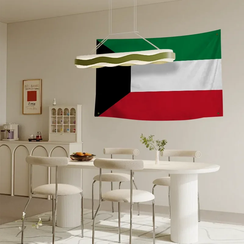 1pc Kuwait Flag Banners Four Hole Flag Polyester Outdoor Decor Room Aesthetic