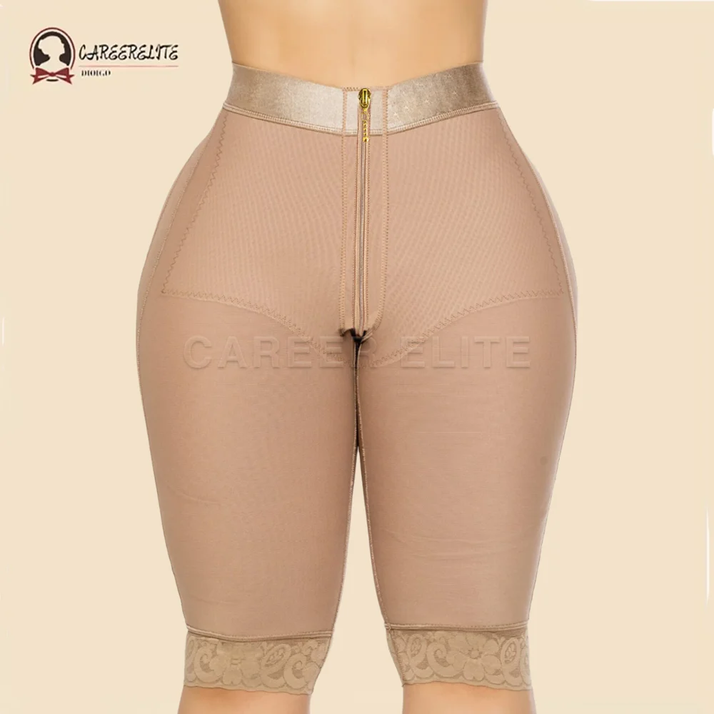 Fajas Colombianas Girdles Shapewear Shorts Butt Lifter Slimming Tummy Control Knee Length Panties Lace High Waist Body Shapers