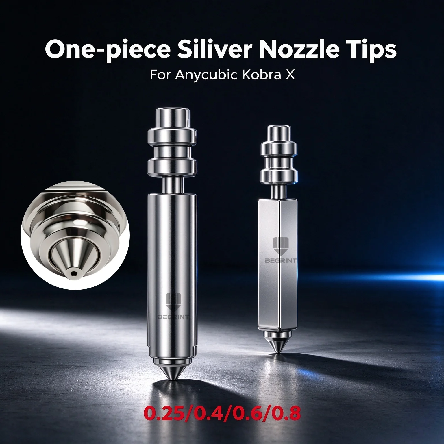 Bimetallic Integrated Nozzle for Anycubic Kobra X Kobra 4 Hotend Hardened Steel Titanium Alloy 300℃ High Speed 3D Printing Nozzl
