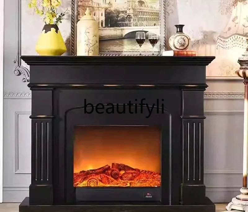 X S132 Украшение камина из цельного дерева, прихожая, входной шкаф, современный простой светильник, роскошный винтажный фон, настенный шкаф