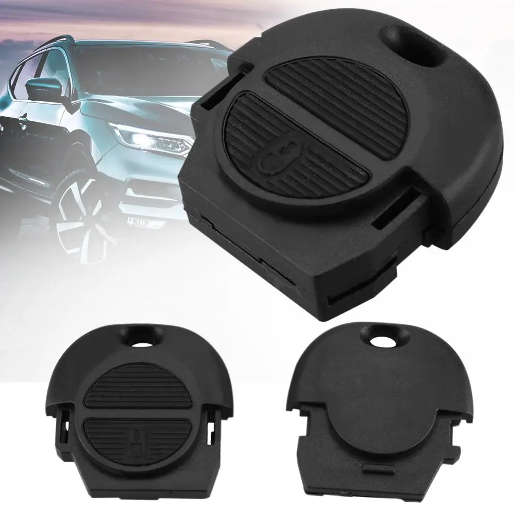 Funda de repuesto para llave remota de coche, carcasa negra de 2 botones para Nissan Micra Almera Primera x-trail Navara Patrol Maxima