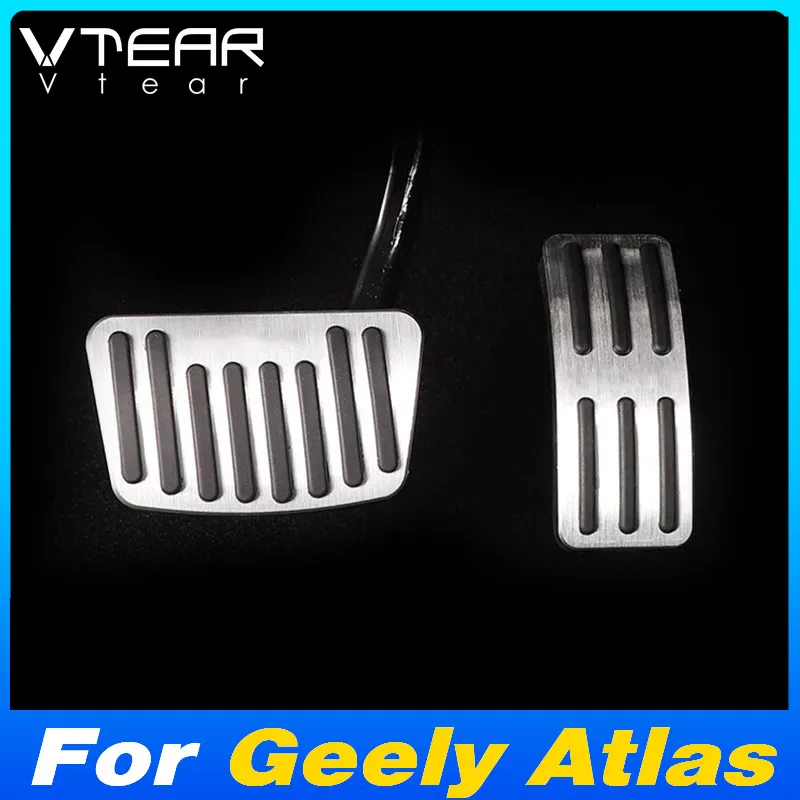 Vtear para geely atlas emgrand NL-3 proton x70 carro gás combustível pé pedais capa freio resto pedal pads guarnição estilo acessórios 2019 2016 2017 2018 2020