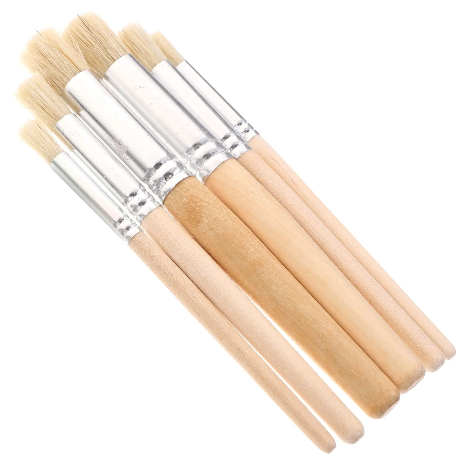 

6pcs Template Brush Set for Acrylic Watercolor Oil Painting with Nylon Fibers Wooden Handle Travel Case Supplies