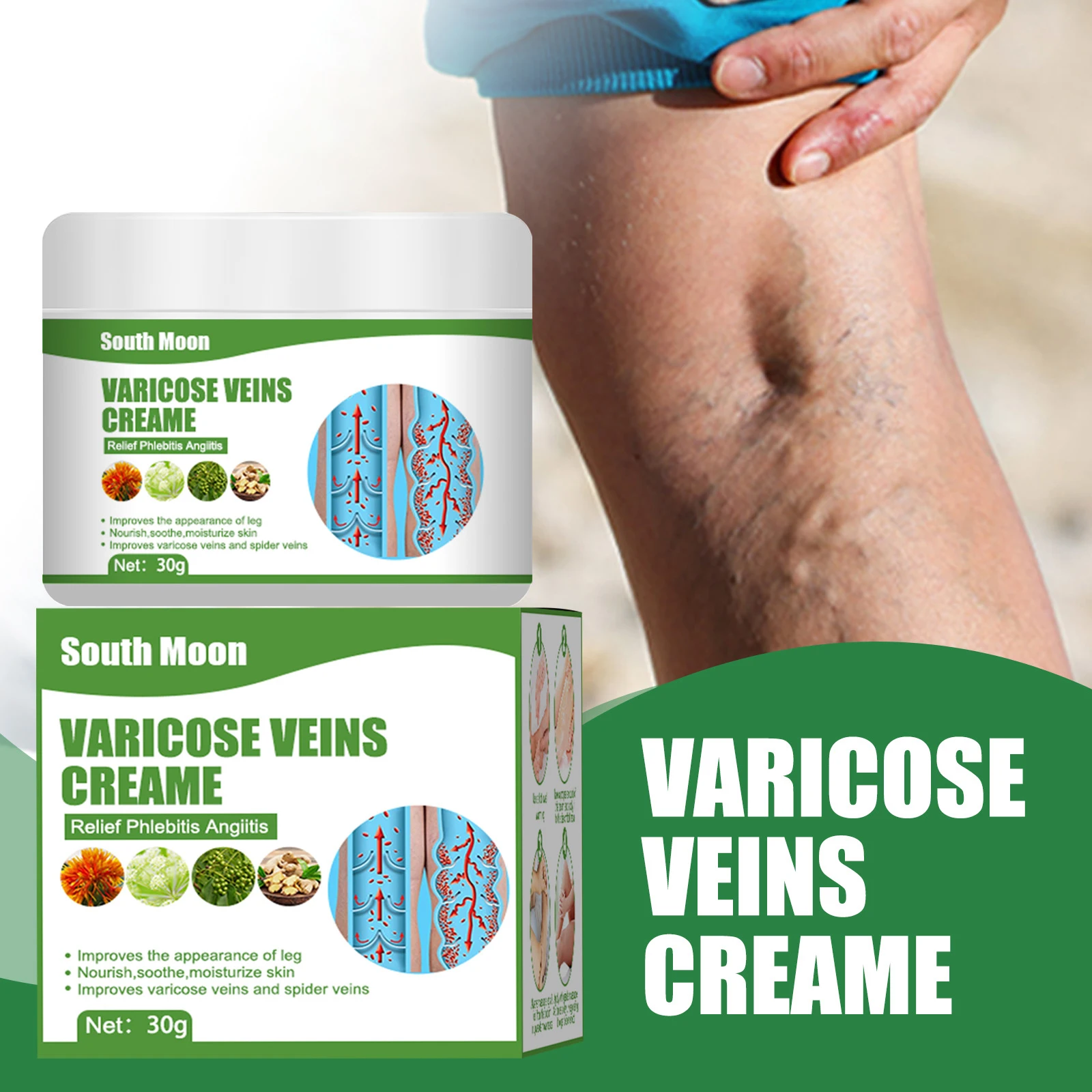 

Varicose Veins Cream Treatment Vasculitis Phlebitis Spider Pain Relief ointment Phlebitis Angiitis Inflammation medical plaster