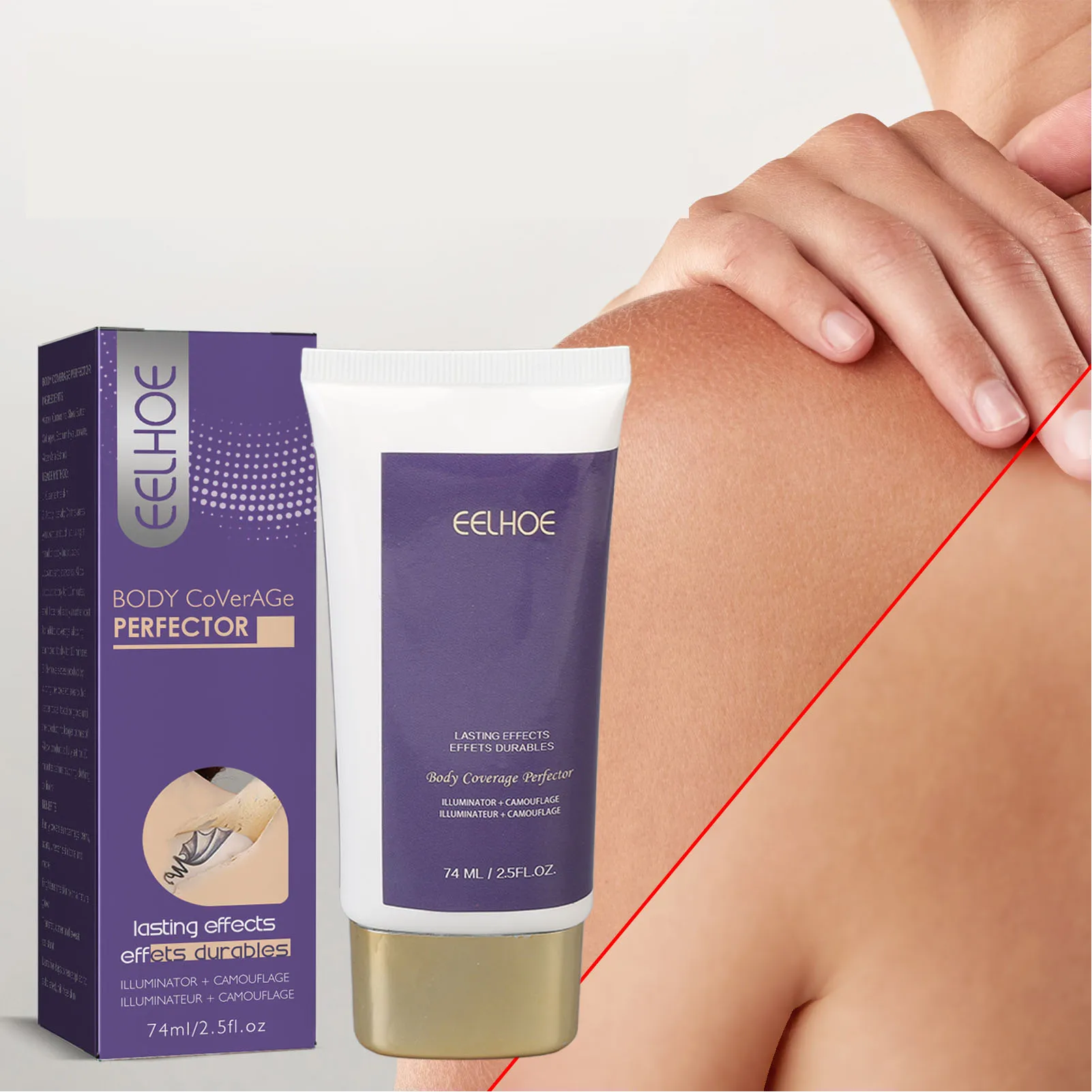 

74ML Tattoo Concealer Cream Gentle Waterproof Sweatproof Tattoo Makeup Cover Cream for Body Scar Small Tattoos Full Coverage
