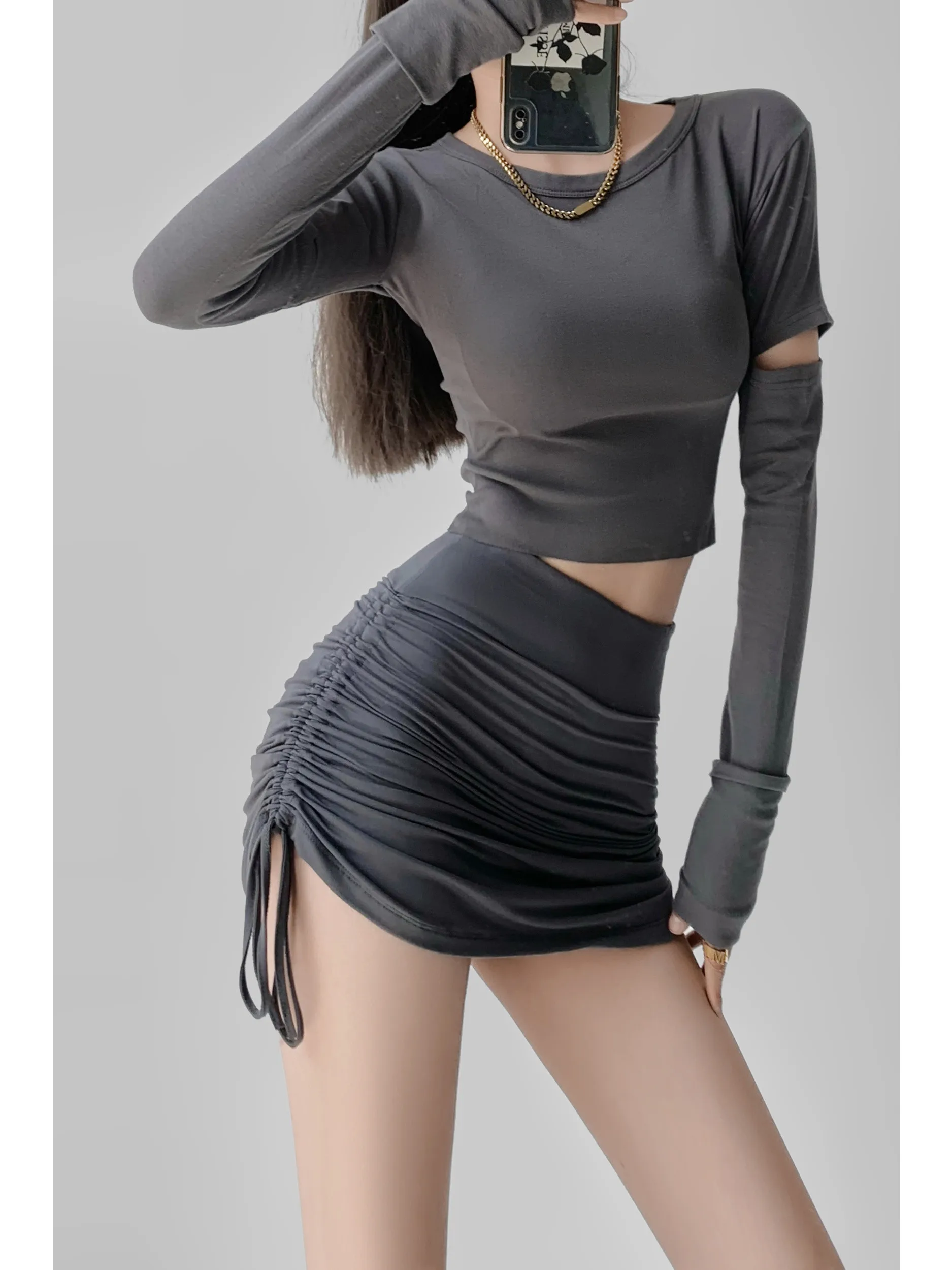 Bla Plissee Tight Fit ter Rock Damen Sommer Faion Design Sense Dstring Gürtelrock Hohe Taille Ort Rock