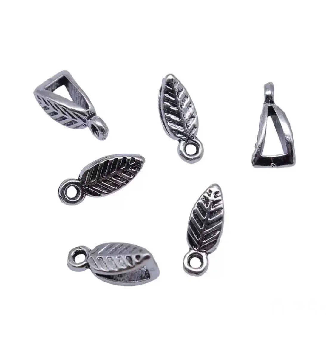 

50 pcs 10*5mm Zinc alloy metal leaf design beads connector for jewelry handmade HW3195
