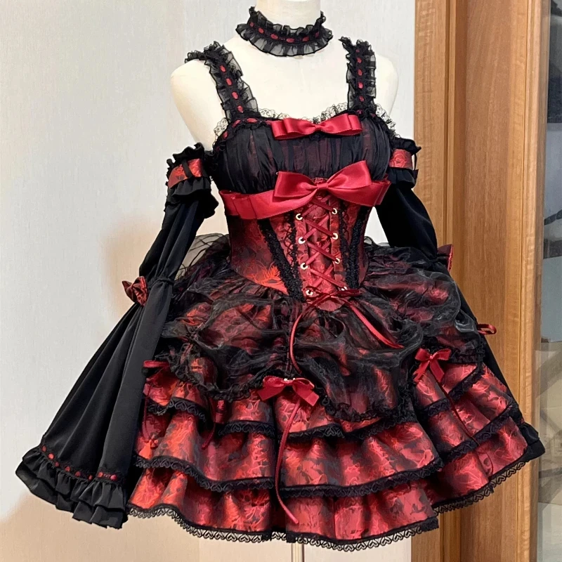 

Y2k Japanese Gothic Lolita Subculture Spicy Girl Pure Desire Evening Party Jsk Dress, Party Dinner Date Dress