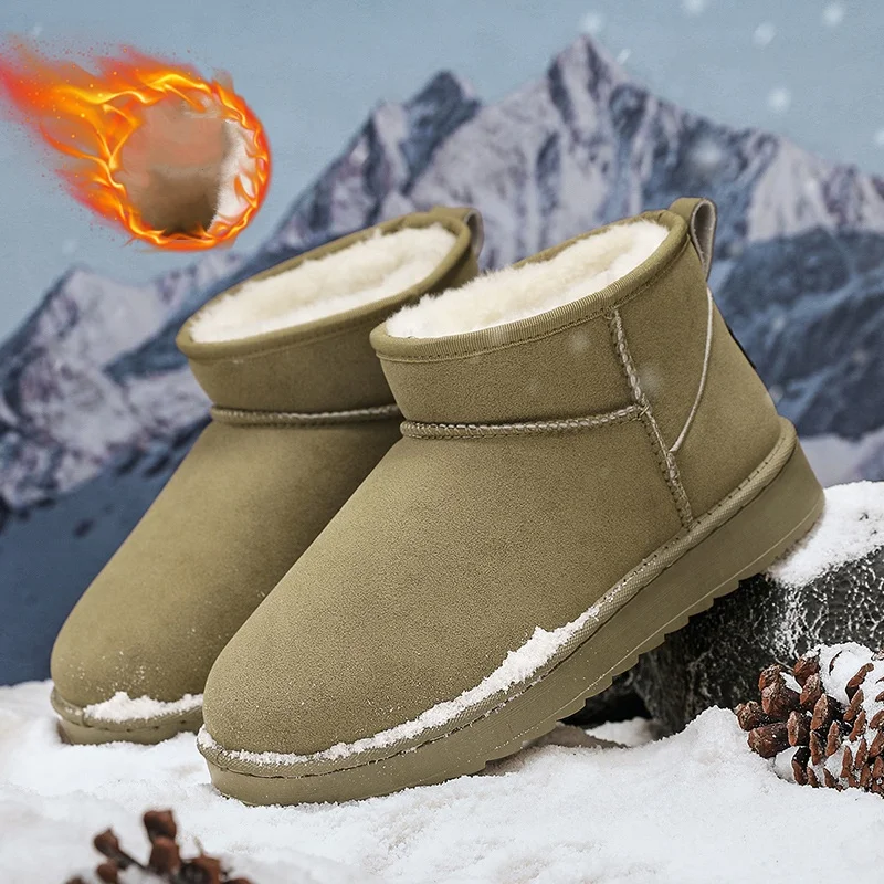 Large Size Unisex Snow Boots, Thickened Fleece for Warmth and Cold Protection, Wear-Resistant Non-Slip Soles, Suitable for Daily Use