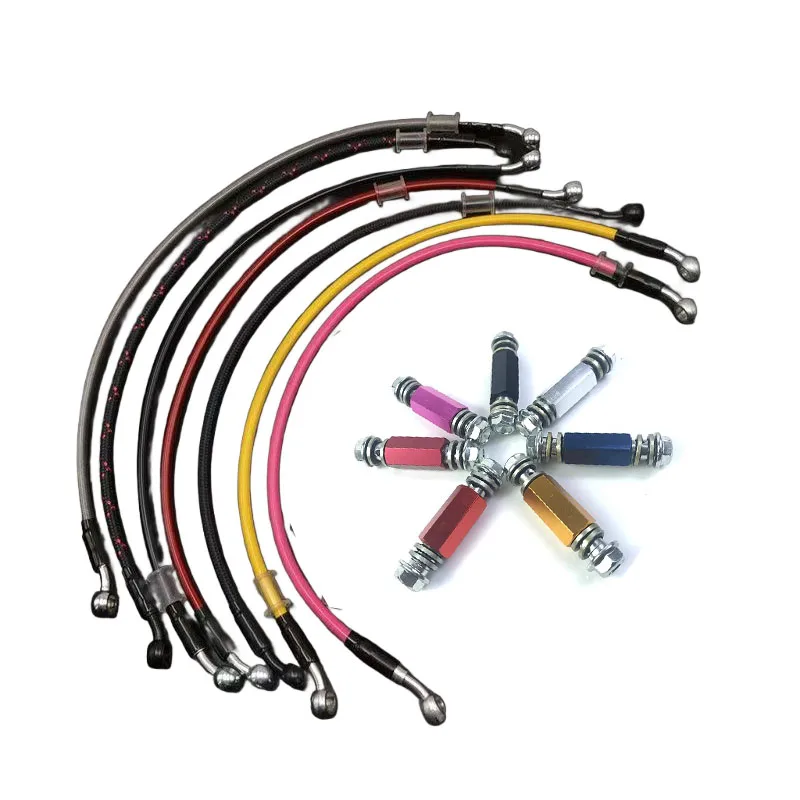 Selang Rem Hidrolik Sepeda Motor yang Diperkuat AN3 Pipa Rem Kopling Berbahan Baja Tahan Karat yang Dapat Disesuaikan M10 0 °   28 °   45 °   75 °   90 ° 1/8