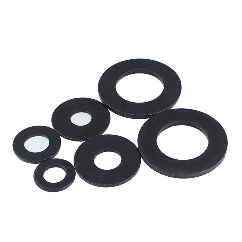 20Pcs Grade 8 Black Flat Washer Blackened And Thickened Flat Washer, Meso Huasi Manganese Steel Flat Washer, Round iron Plate M2