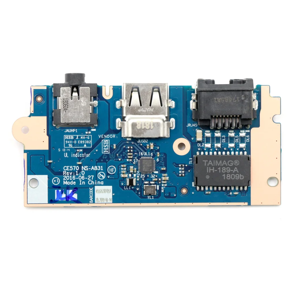 New Original For Lenovo ThinkPad E570 E575 Power Switch Button Board I/O USB Board  Interface Network Card Board NS-A831 01EP132