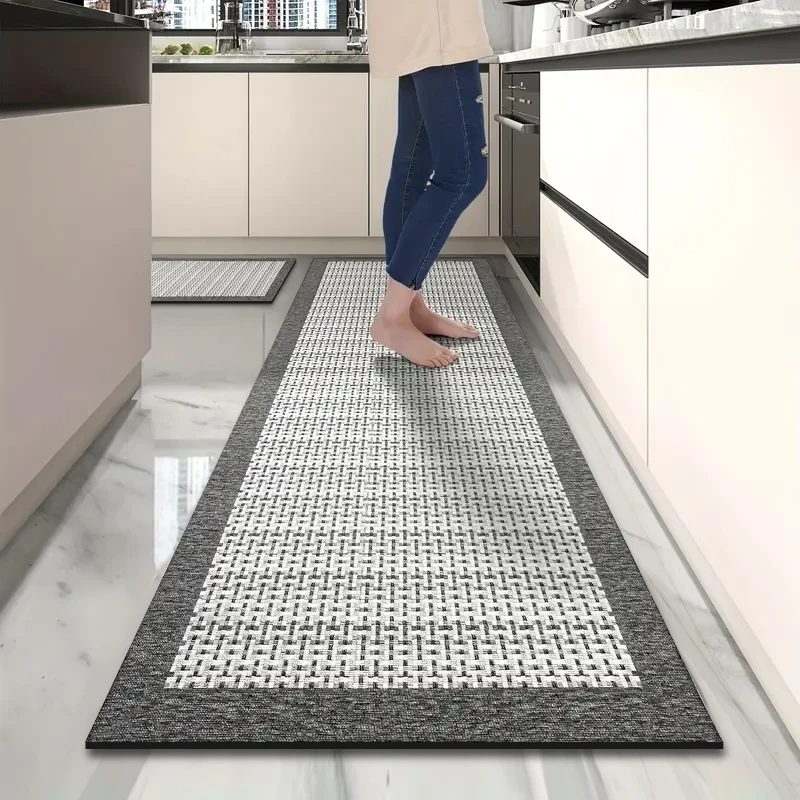 

Long imitation woven kitchen floor mats diatom mud printed non-slip bathroom absorbent mats door mats restaurant