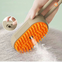 3 in 1 Cat Dog Pet Spray Massage Brush One Button Steam Spray Folding Rotatable Grooming tool Hair Bath Hair Removal Brush Comb