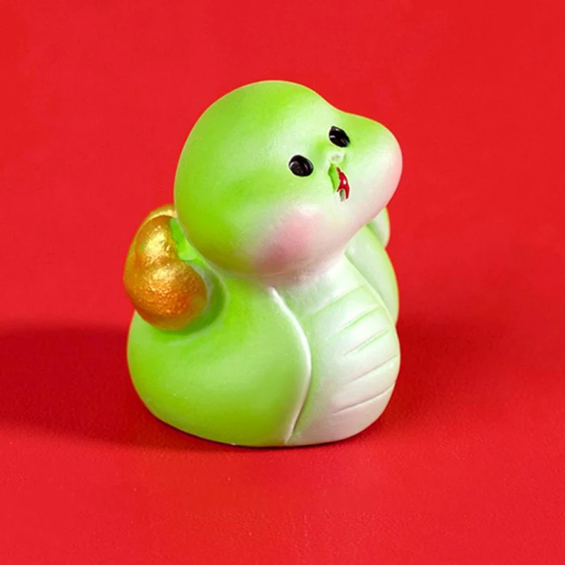 2025 Year Of The Snake Ornament Cartoon Lucky Snake Figurine Micro Landscape Car Interior Home Desktop Decoration