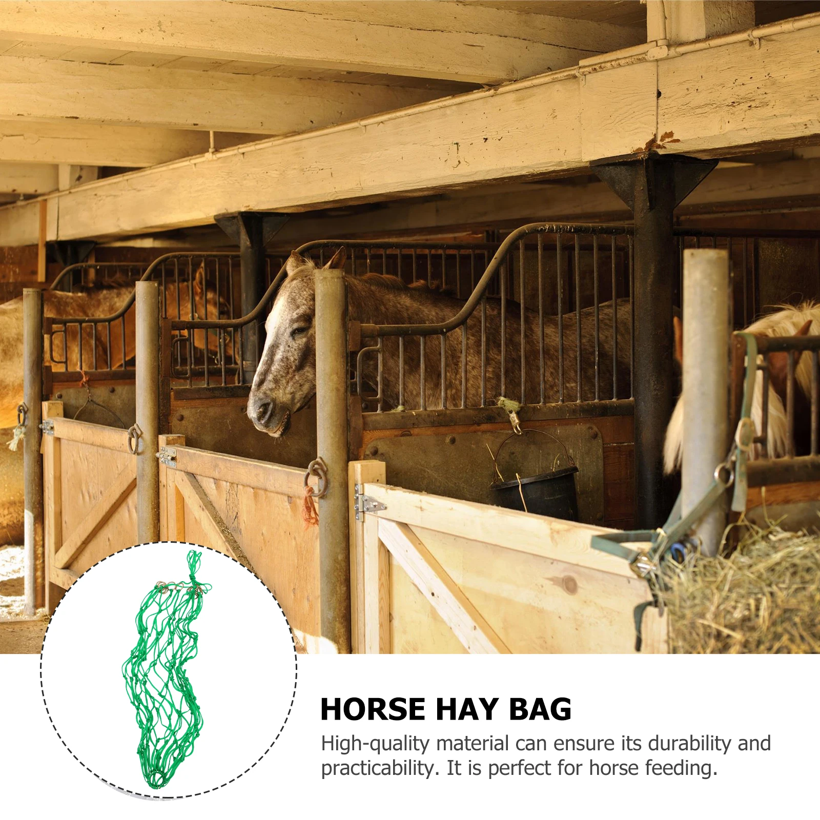 

1pc Horse Feeding Bag Durable Pouch Slow Hay Storage Sack Farm Use Reliable Hanging Horse Room Food Bag Design Easy Carry