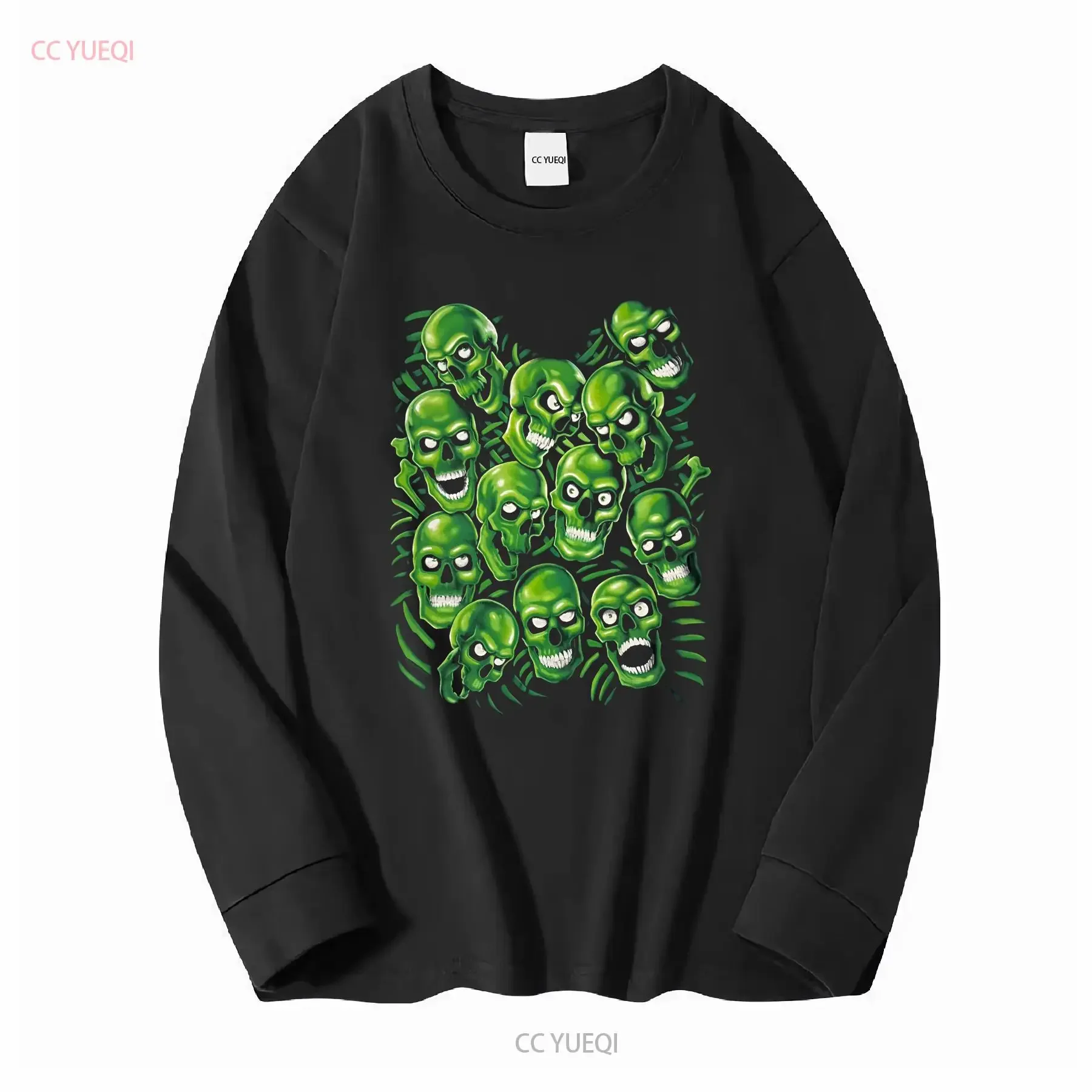 Vintage Liquid Blue Skull Pile T shirt Green Skulls 2001 vintage Washed Comfortable Top For Everyday Wear Unisex Versatile