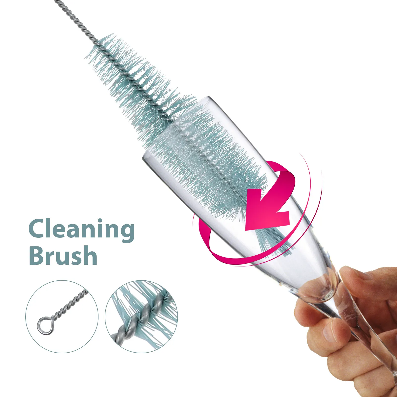 

Bottle Cleaning for Beer Wine Water Flexible Bottle Brush Beer Brush Flask Test Tube Decanter Milk Flexible Nylon Green