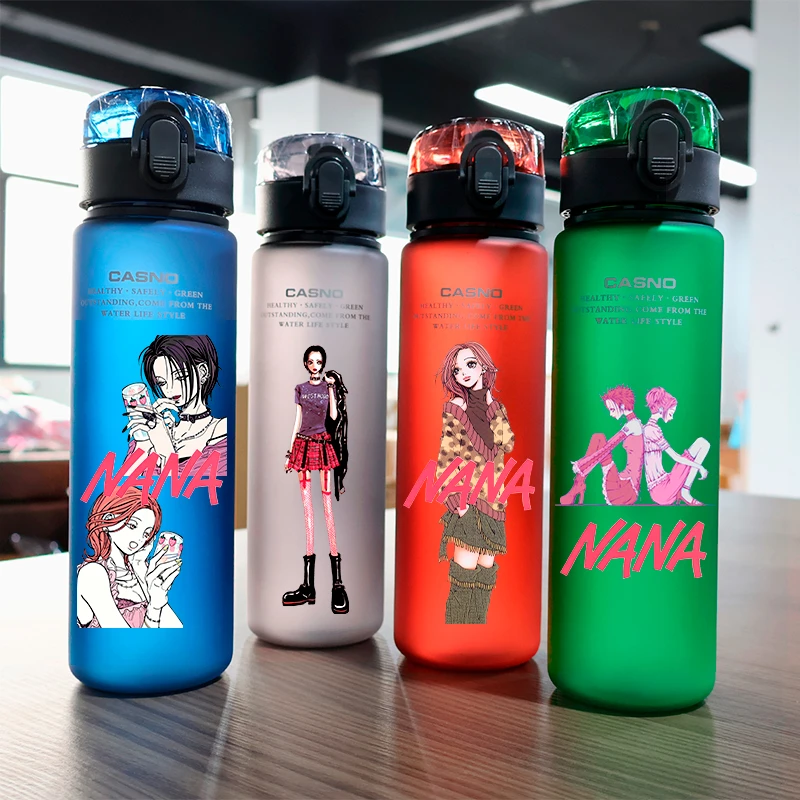 NANA 560ML Water Bottle Large Capacity 4 Color Adults Water Cup Portable Plastic Outdoor Sport Anime Komatsu Nana Oosaki Nana