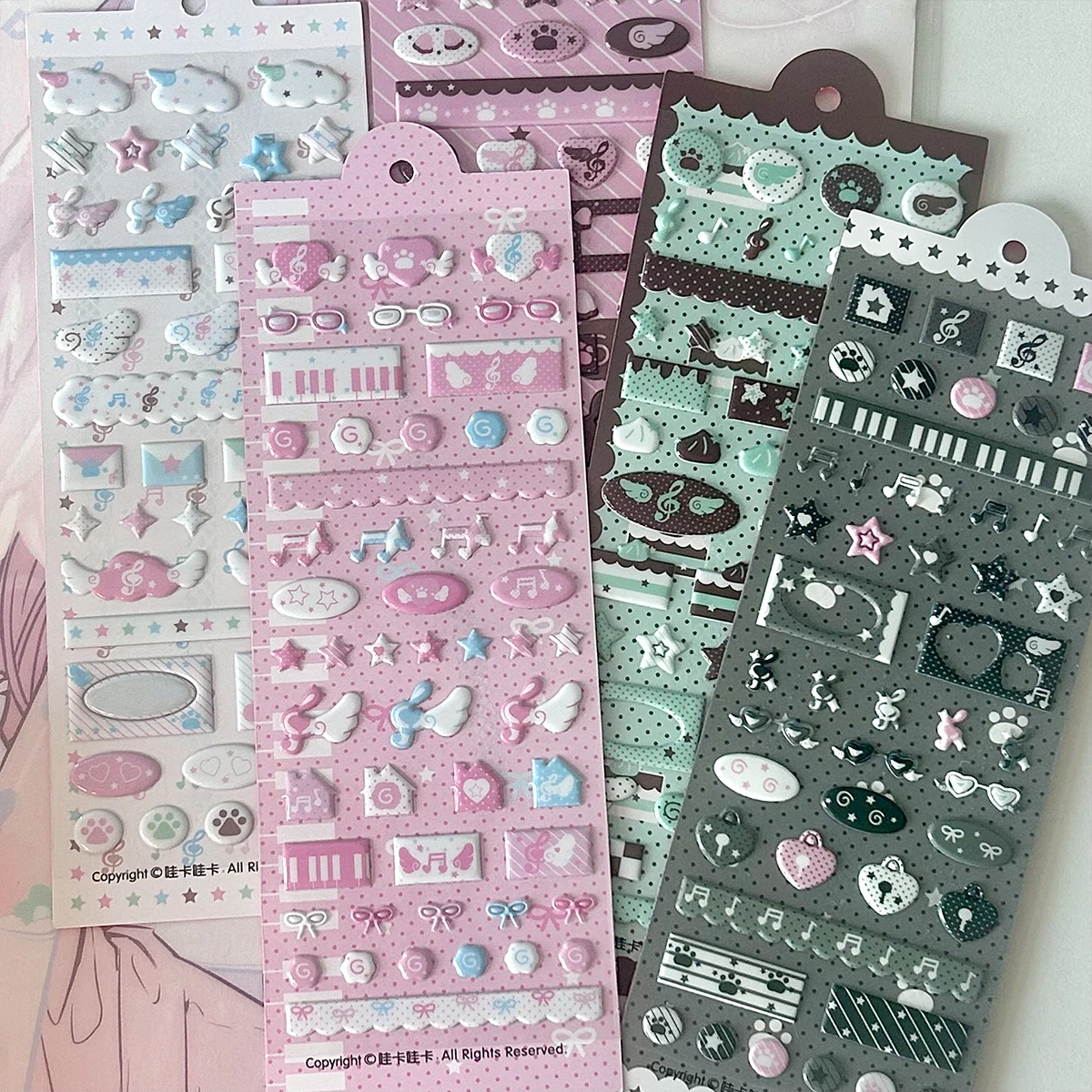 WAKAWAKA Simpatici adesivi decorativi per Scrapbooking Keluli Moment Pink Wing Star Adesivi decorativi Fai da te Telefono Bagagli Moto