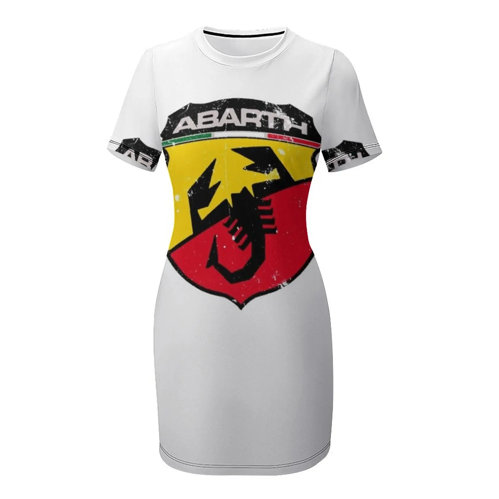 Abarthlogo Camiseta clásica Vestido de manga corta vestido suelto de verano vestido de noche elegante y elegante para mujer verano