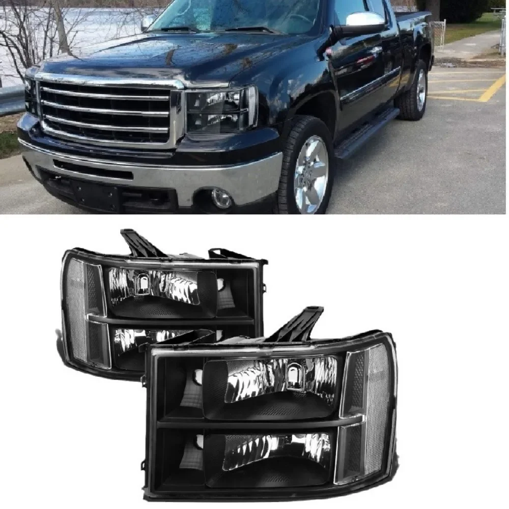 1 Pair Headlight Head Light  for GMC Sierra 2007 2008 2009 2010 2011 2012 2013 2014