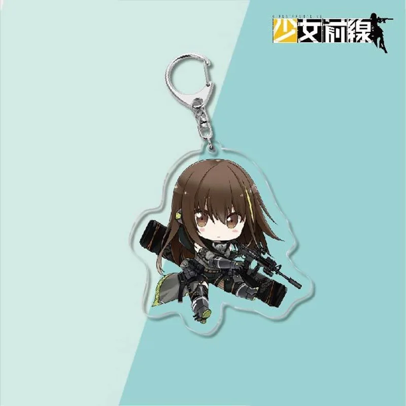 DOLLS' FRONTLINE Q Version Anime Figures HKM4 UMP45 M16A1 Cosplay Acrylic Keychains Kawaii Bag Pendant Decor Fans Birthday Gift