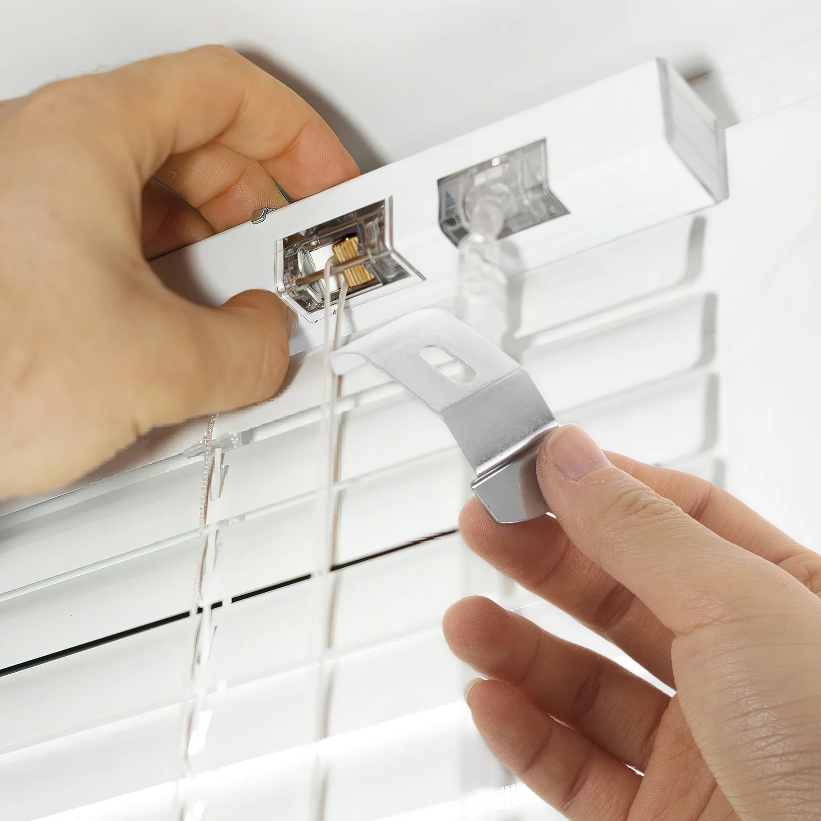 

15Pcs Ceiling Mount Roller Shade Brackets - Vertical Blind Headrail Installation Clips for Window Treatment Hardware Silver