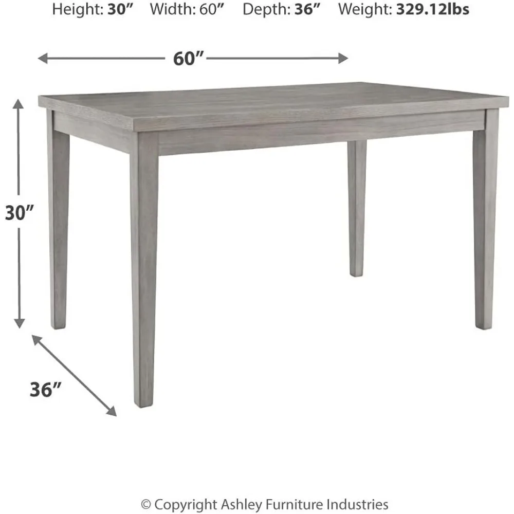 Mesa de comedor rectangular Parellen Modern Farmhouse, gris