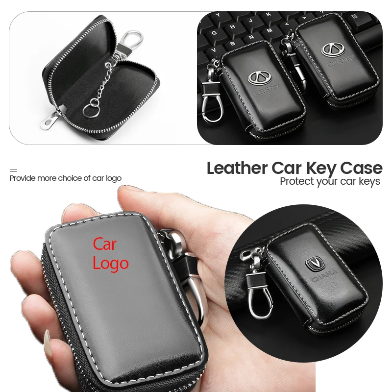 Leather Key Wallet Car Key Bag Multi-Function Key Case for Hyundai I30 I20 Ix35 I40 Tucson Getz Sonata Veloster Elantra Solaris