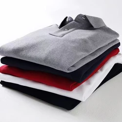 Top Quality 100% Cotton Men's Polo Golf Shirt Casual Brand Sportswear Long Sleeve Polo Hombre Fashion Lapel T-shirt Male Tops