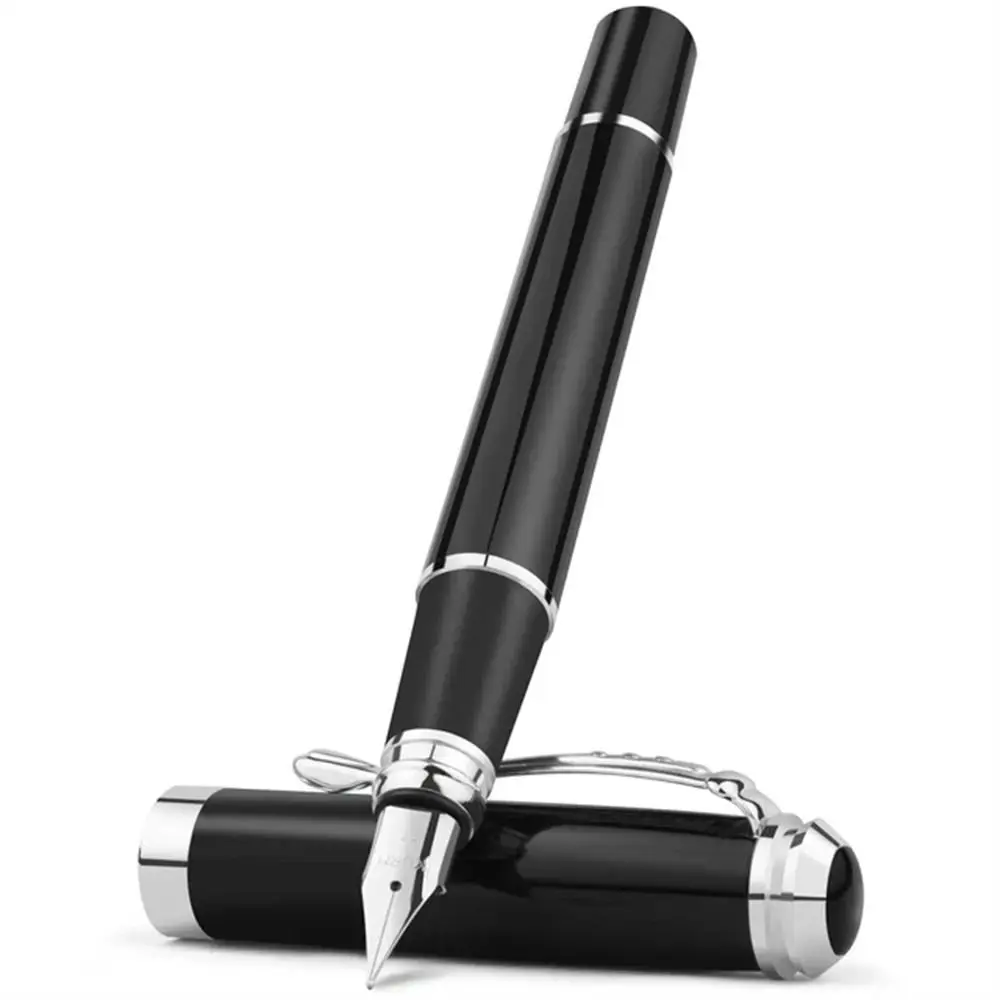 Calligraphy Fountain Pen Smooth Writing Drawing Business Fountain Pen Golden Trim EF Nib Writing Ink Pen Student Stationery