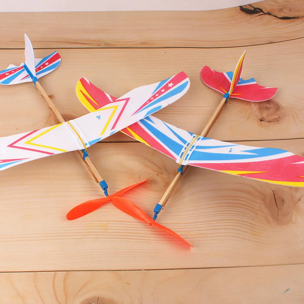 

6Pcs DIY Glider Airplane Rubber Band Powered Educational Kids Flying Planes Handmade Children DIY Plaything Kids Airplane Toys