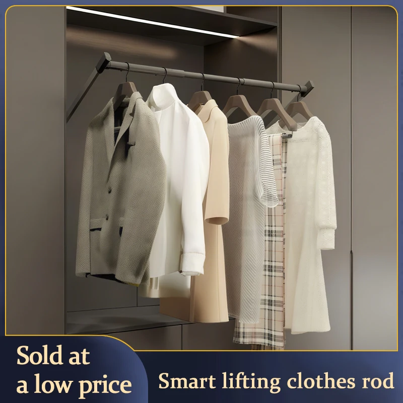 

Electric Up And Down Lifting Clothes Gantry Intelligent Remote Control Voice Touch Telescopic Cloakroom Clothes Gantry Hardware