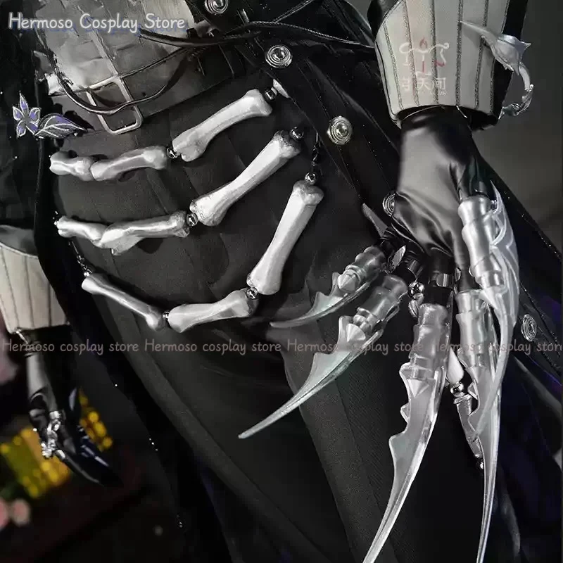 A;3\v,7'd/Identity ⅤJack The Ripper Cosplay Artist Black Bone Costume Hat, Gloves Props Claws Coat Suit Halloween Goth6'b\7.n;8/ - view 4