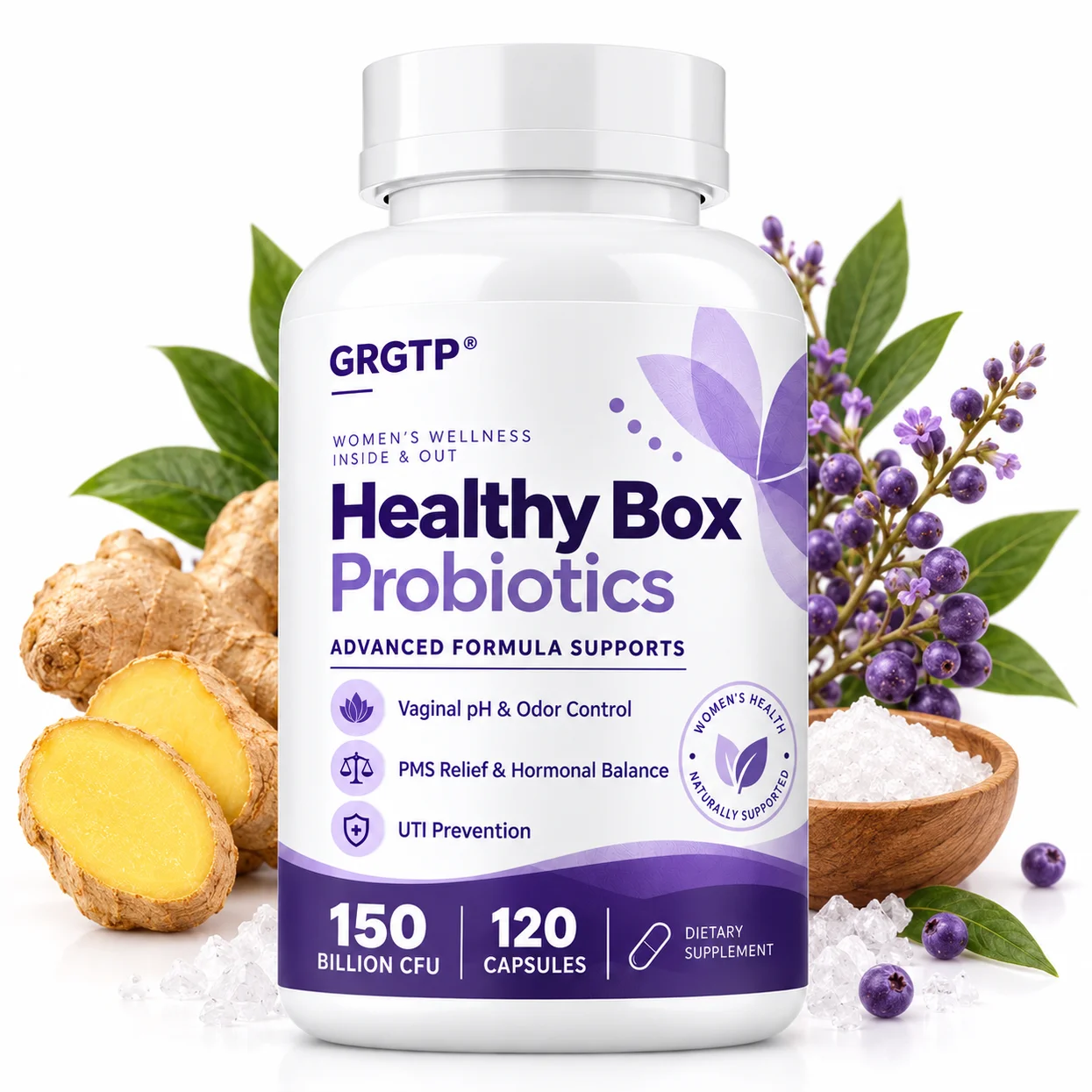 Healthy Box Probiotics - PMS Relief, Hormonal Balance, Vaginal PH & Odor Control, Helps Maintain a Healthy Vaginal Environment