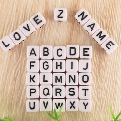 20/50/100Pcs White Square 10*10mm Acrylic Alphabet Letters Beads For Jewelry Making DIY Bracelet Necklace Jewelry Accessories