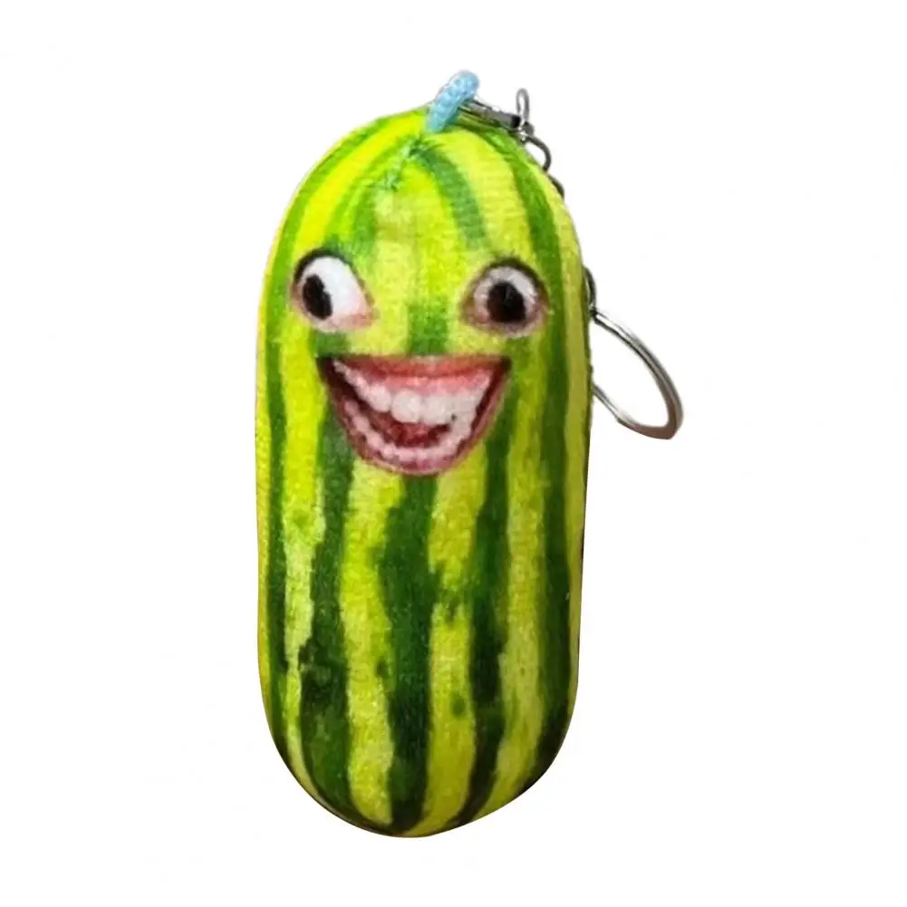 

Soft Plush Pendant Humorous Voice Watermelon Plush Doll Keychain with Funny Face Expression Fruit Toy Pendant for Birthday Gift