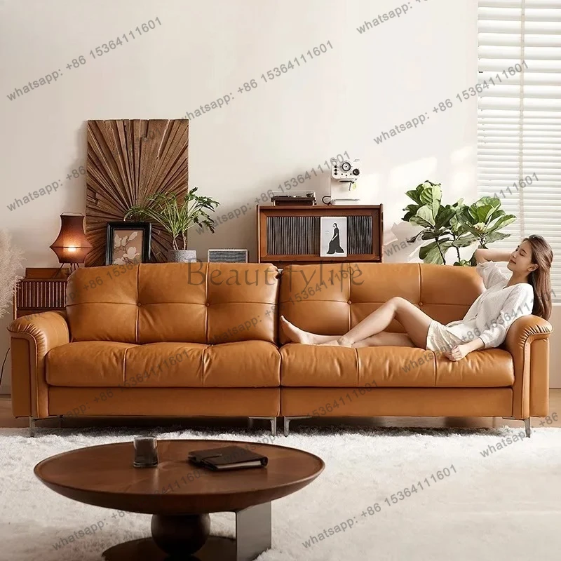 Sofa Small apartment sofa Living room Middle antique straight row