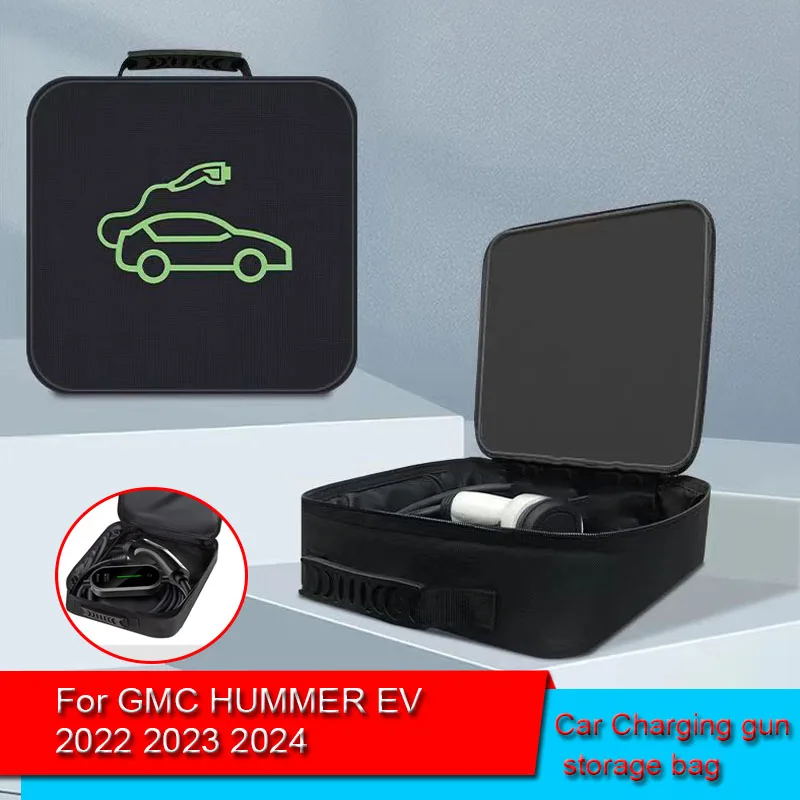 

EV Car Portable Charging Cable Storage Carry Bag For GMC HUMMER EV 2022 2023 2024 2025 Waterproof Retardant Trunk Storage Box