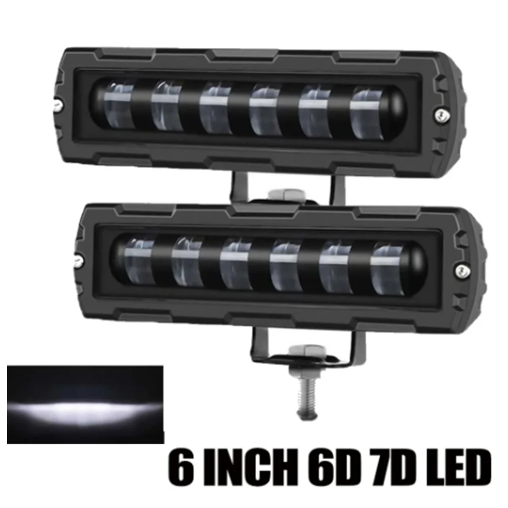 6 Inch 6D 7D LED Work Light Bar offroad Driving Running Light fog lights for Motorcycle Car Lada 4X4 SUV offroad Truck 12V 24V