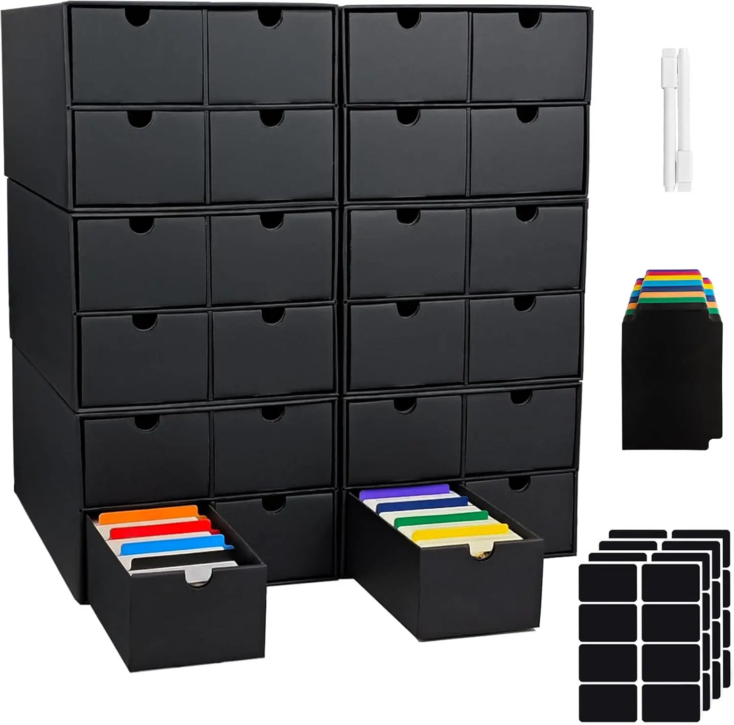 

6 Sets Trading Card Storage Boxes with 24-750 CT Boxes, 96 Dividers for Collectible Cards, TCG, Sports Cards