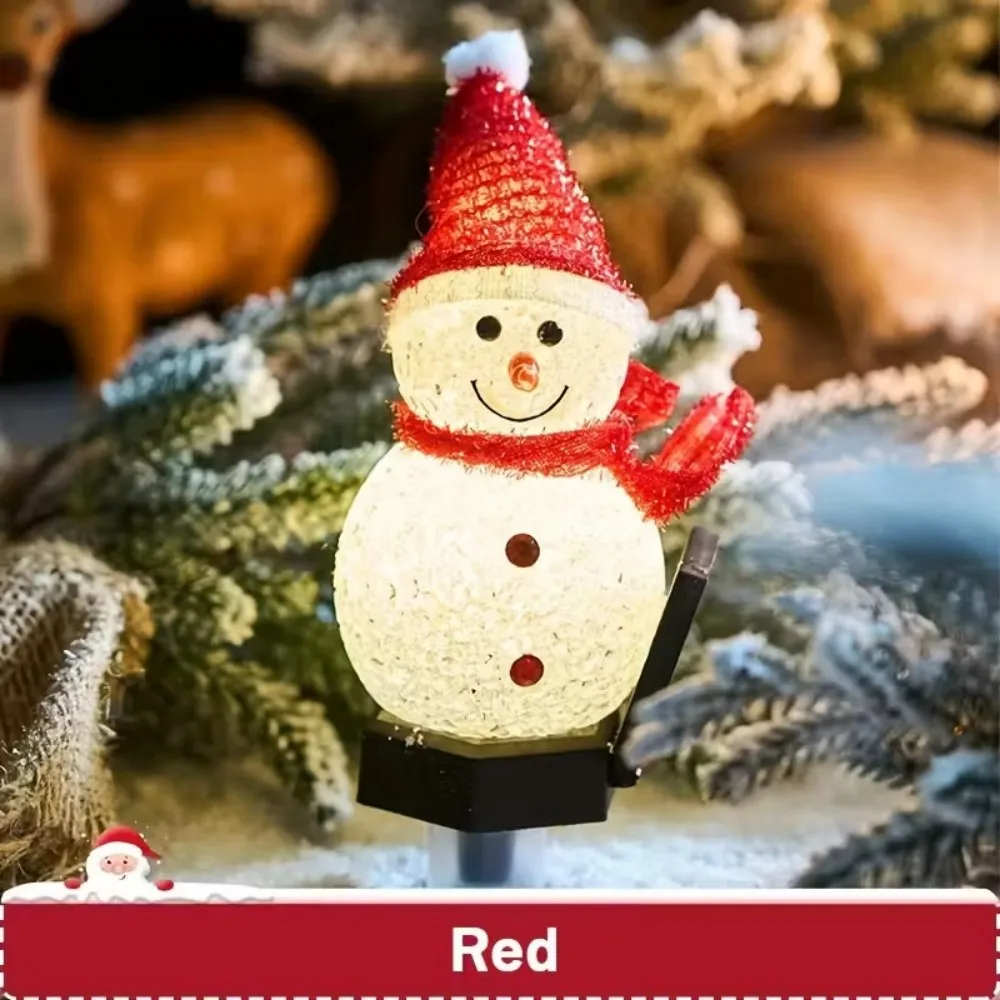Solar Christmas Snowman Garden Lights, Waterproof Outdoor Ground Stake  Light for Yard Lawn Pathway Patio Decorations