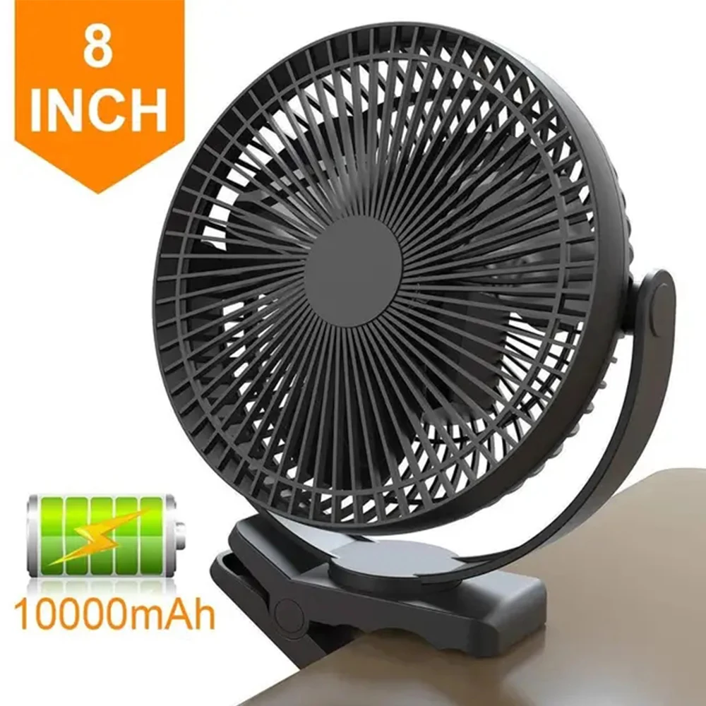 

8-Inch Rechargeable 10000mAh Battery Operated Clip on Fan，Air Circulating USB Fan，for Home Office Car Outdoor Travel Treadmill