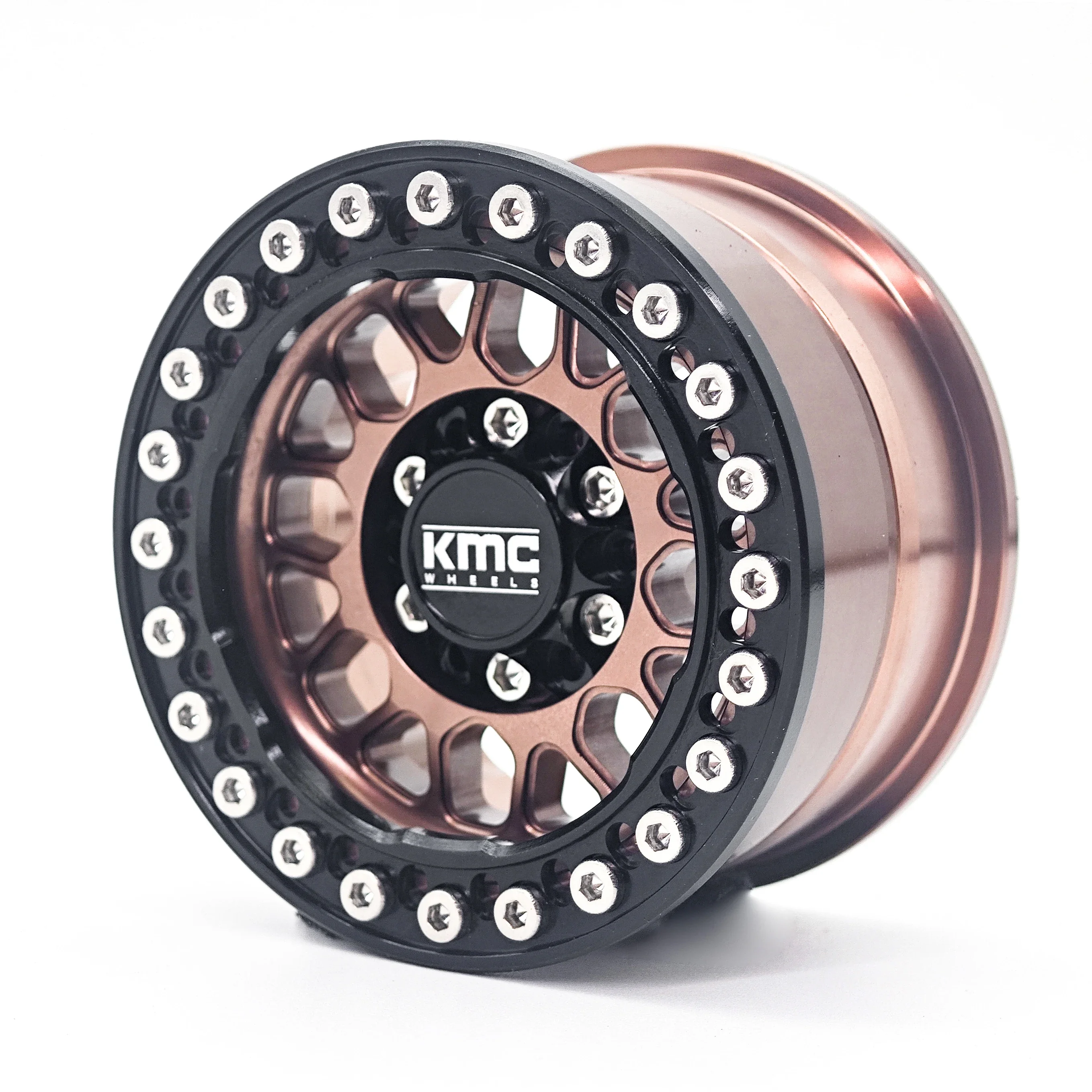 KMC 1.9 Inch Beadlock Aluminum Alloy Wheel Hub for 1/10 RCSCX10 TRX4 D90 MK07 Crawler Car Upgrade Parts